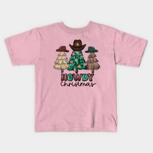 Howdy Christmas, Cowboy Hats, Christmas Trees Kids T-Shirt